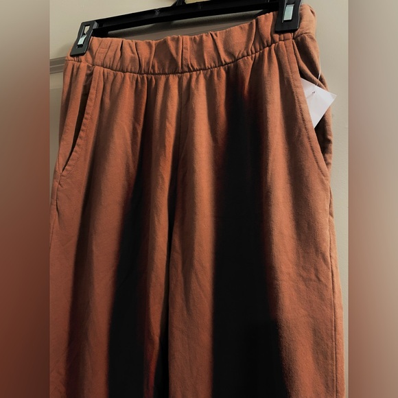 Talentless French Terry Lounge Pants Brown Pull-on Relaxed Wide Flare Boot Leg - Picture 3 of 8